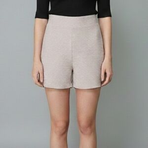 NWT RUMER High Waist Textured Ripple Shorts Cream Champagne Gold XXS